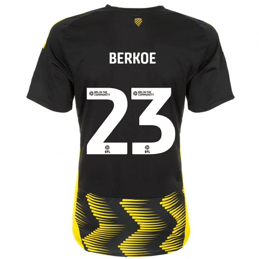 Danxen Homem Camisola Kevin Berkoe #23 Preto Amarelo Alternativa 2025/26 Camisa