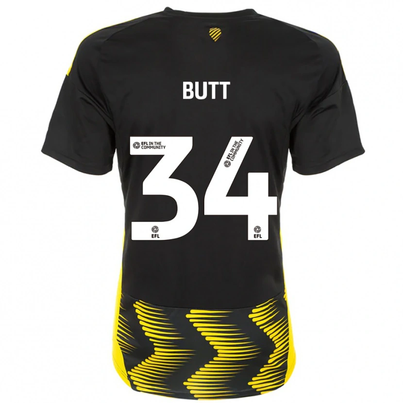 Danxen Homem Camisola Ruben Butt #34 Preto Amarelo Alternativa 2025/26 Camisa