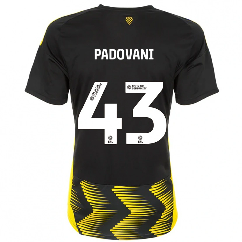 Danxen Homem Camisola Bruno Padovani #43 Preto Amarelo Alternativa 2025/26 Camisa