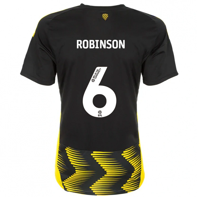 Danxen Homem Camisola Lily Robinson #6 Preto Amarelo Alternativa 2025/26 Camisa