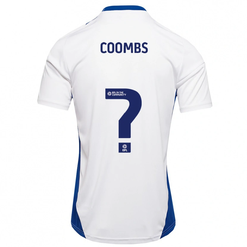 Danxen Homem Camisola Adam Coombs #0 Branco Azul Alternativa 2025/26 Camisa