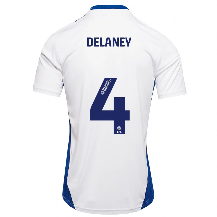 Danxen Homem Camisola Ryan Delaney #4 Branco Azul Alternativa 2025/26 Camisa