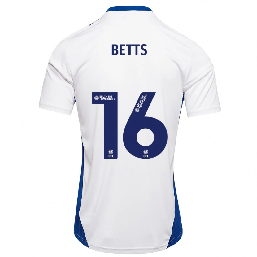 Danxen Homem Camisola Charlie Betts #16 Branco Azul Alternativa 2025/26 Camisa