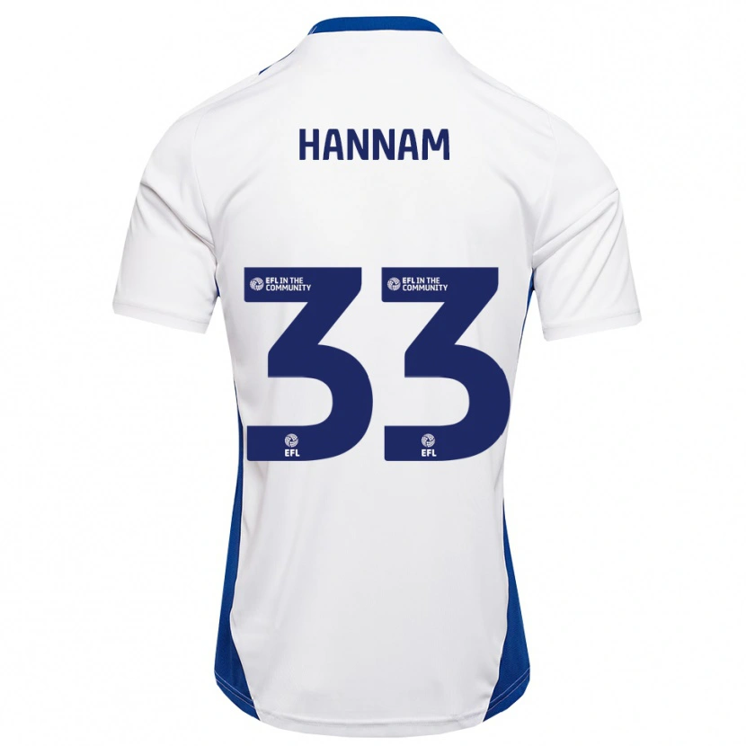 Danxen Homem Camisola Shawna Hannam #33 Branco Azul Alternativa 2025/26 Camisa