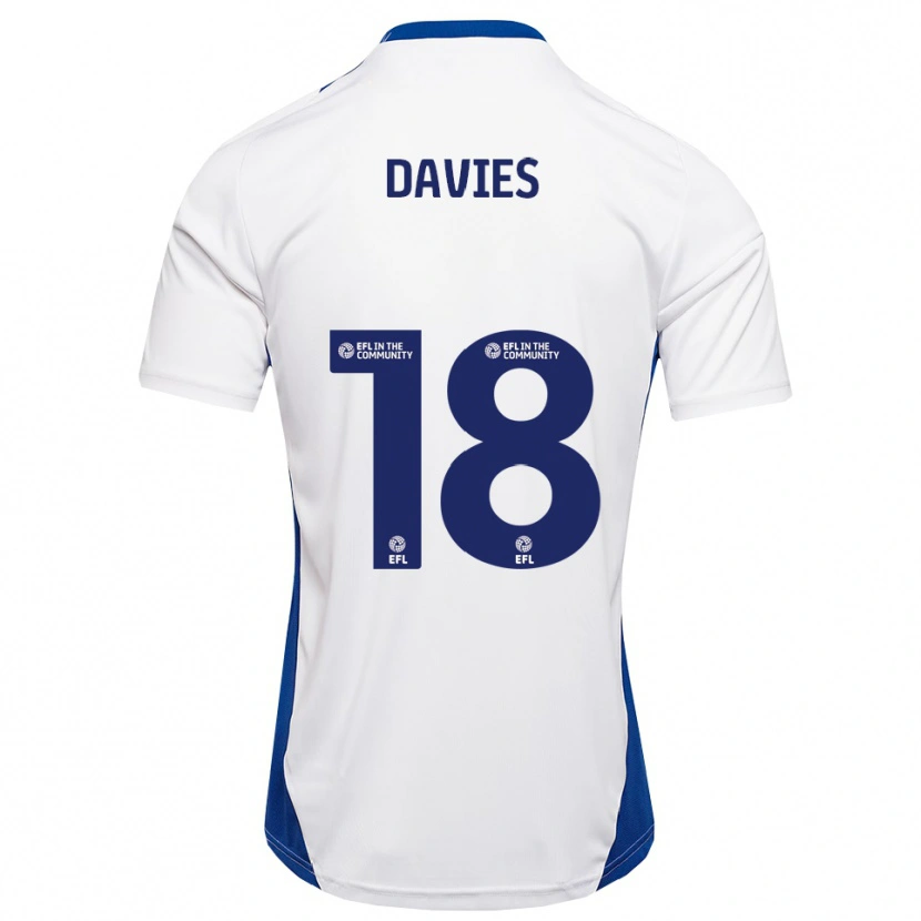 Danxen Homem Camisola Libby Davies #18 Branco Azul Alternativa 2025/26 Camisa