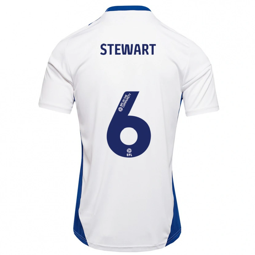 Danxen Homem Camisola Alistair Stewart #6 Branco Azul Alternativa 2025/26 Camisa