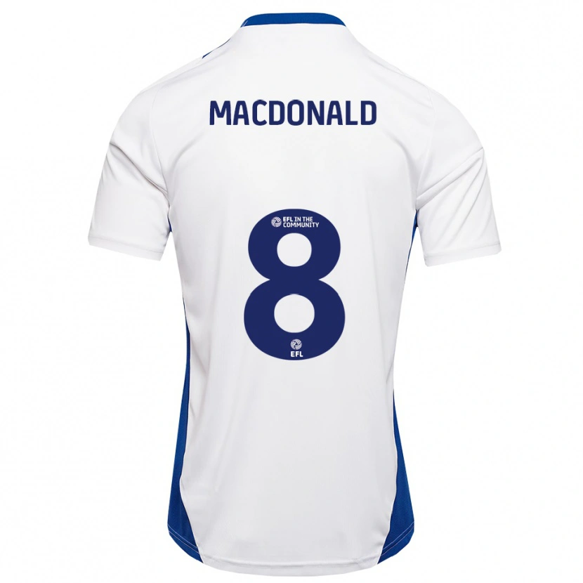 Danxen Homem Camisola Taylor Macdonald #8 Branco Azul Alternativa 2025/26 Camisa