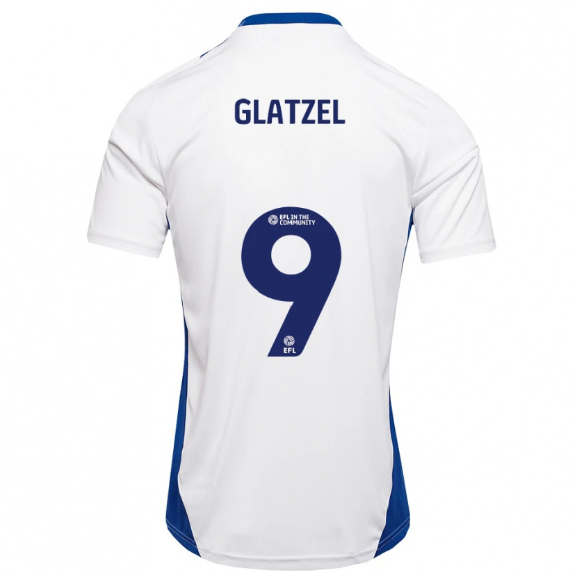 Danxen Homem Camisola Paul Glatzel #9 Branco Azul Alternativa 2025/26 Camisa