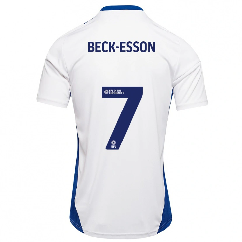 Danxen Homem Camisola Holly Beck-Esson #7 Branco Azul Alternativa 2025/26 Camisa