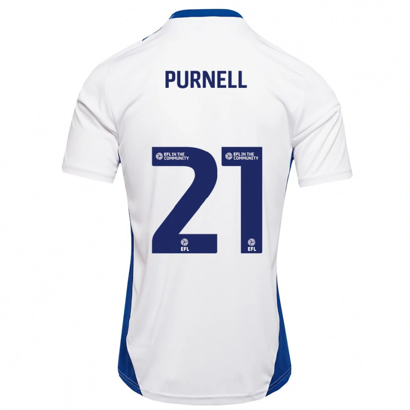 Danxen Homem Camisola Grace Purnell #21 Branco Azul Alternativa 2025/26 Camisa
