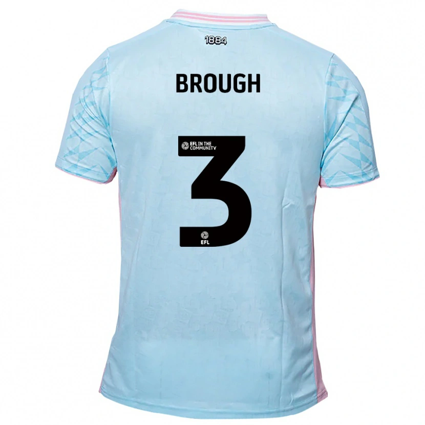 Danxen Homem Camisola Patrick Brough #3 Azul Celeste Rosa Alternativa 2025/26 Camisa