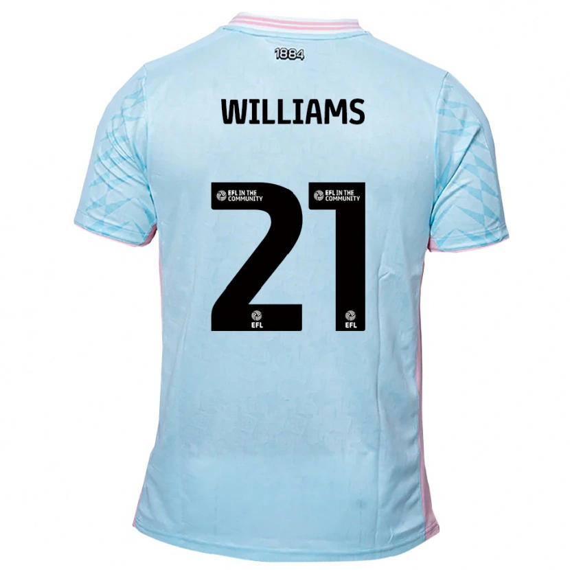 Danxen Homem Camisola Josh Williams #21 Azul Celeste Rosa Alternativa 2025/26 Camisa