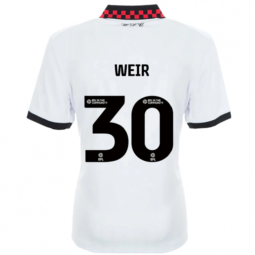 Danxen Homem Camisola Evan Weir #30 Branco Preto Alternativa 2025/26 Camisa