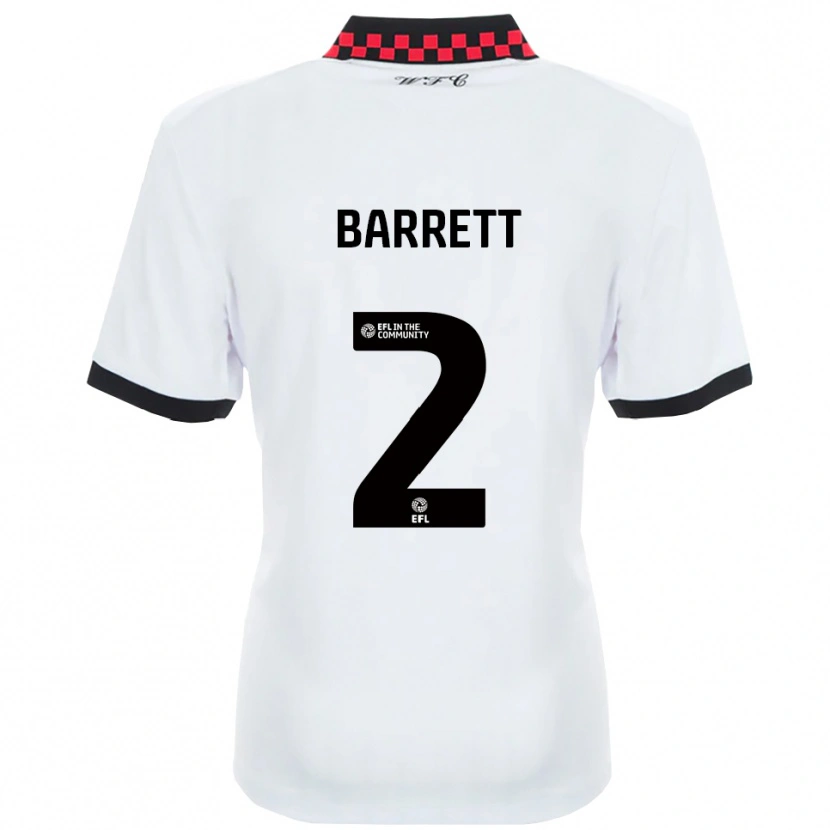 Danxen Homem Camisola Connor Barrett #2 Branco Preto Alternativa 2025/26 Camisa