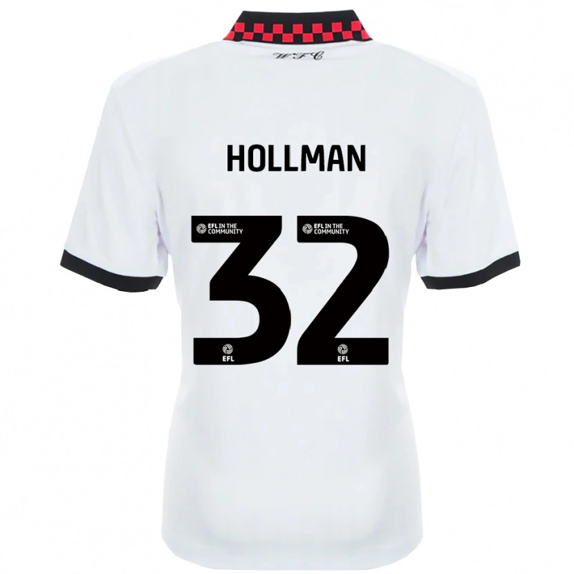 Danxen Homem Camisola Jake Hollman #32 Branco Preto Alternativa 2025/26 Camisa