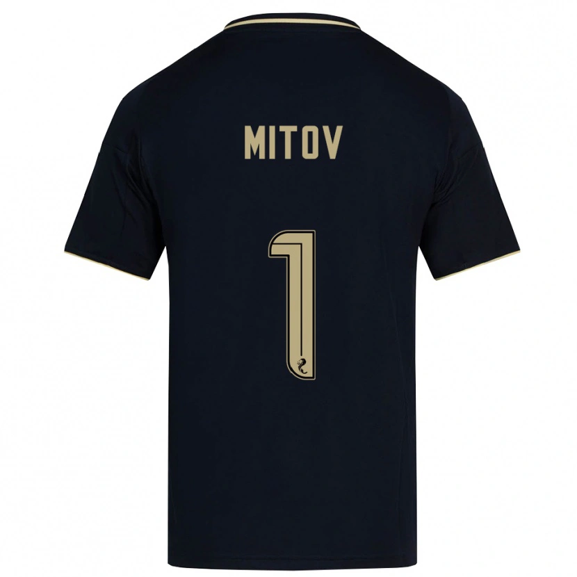 Danxen Homem Camisola Dimitar Mitov #1 Azul Marinho Dourado Alternativa 2025/26 Camisa