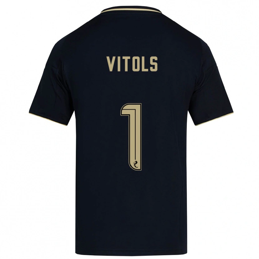 Danxen Homem Camisola Rodrigo Vitols #1 Azul Marinho Dourado Alternativa 2025/26 Camisa