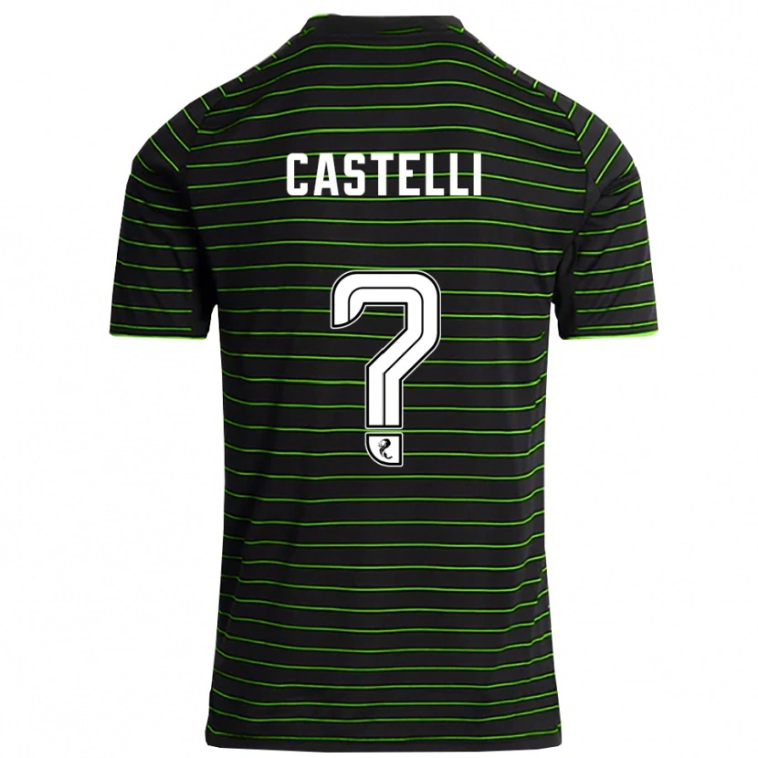 Danxen Homem Camisola Nicholas Castelli #0 Preto Verde Alternativa 2025/26 Camisa
