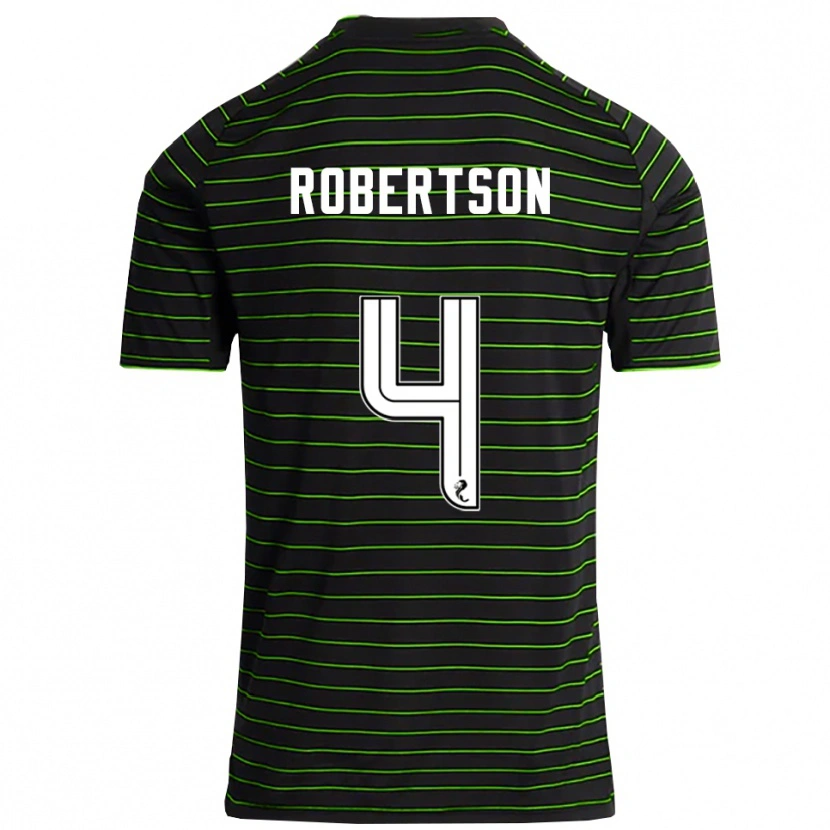 Danxen Homem Camisola Lisa Robertson #4 Preto Verde Alternativa 2025/26 Camisa
