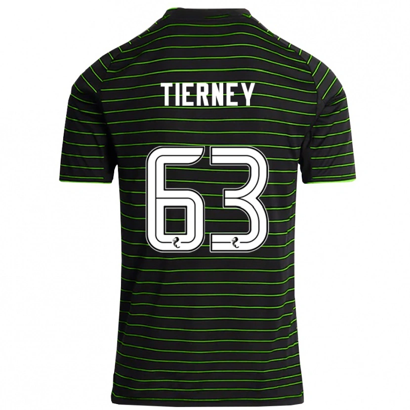 Danxen Homem Camisola Kieran Tierney #63 Preto Verde Alternativa 2025/26 Camisa