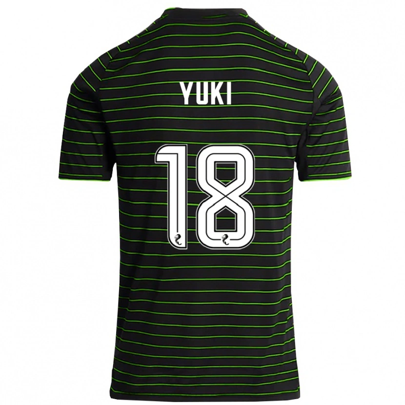 Danxen Homem Camisola Yuki Kobayashi #18 Preto Verde Alternativa 2025/26 Camisa