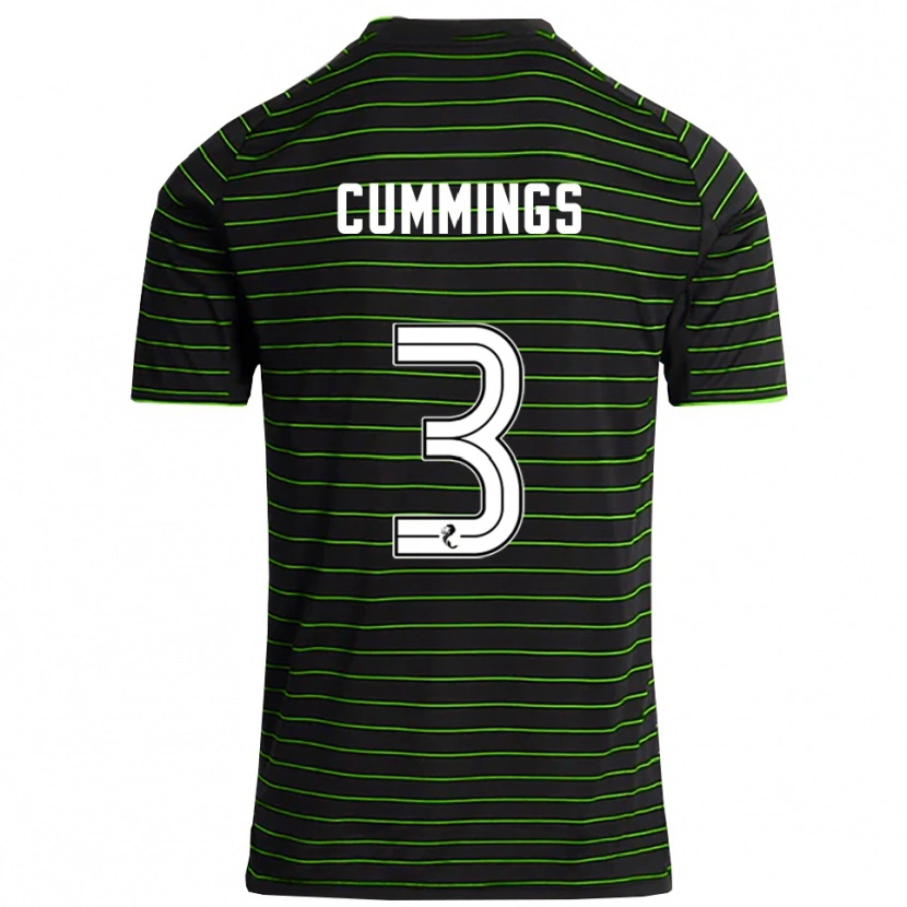 Danxen Homem Camisola Sydney Cummings #3 Preto Verde Alternativa 2025/26 Camisa