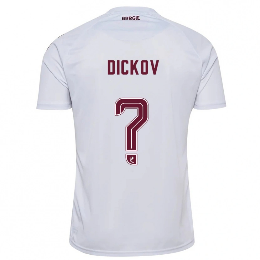 Danxen Homem Camisola Sam Dickov #0 Branco Vinho Alternativa 2025/26 Camisa