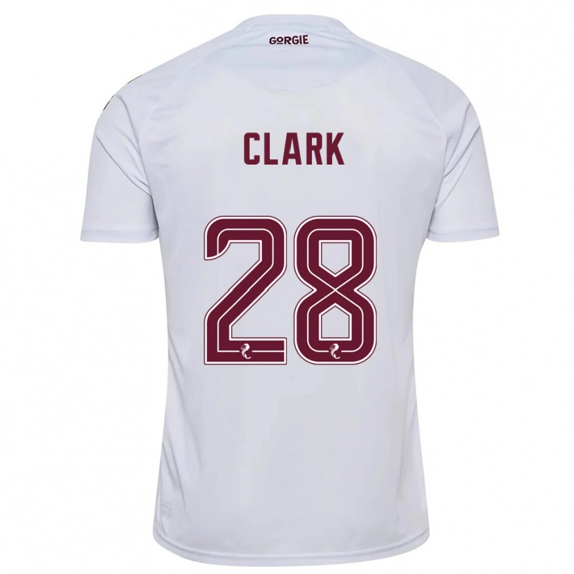 Danxen Homem Camisola Zander Clark #28 Branco Vinho Alternativa 2025/26 Camisa