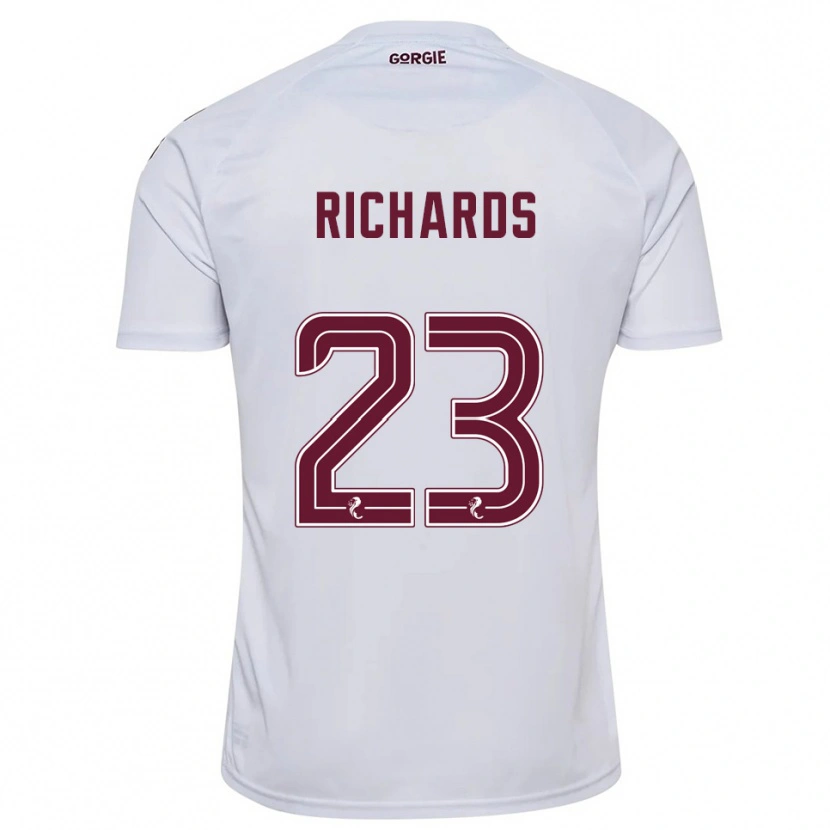 Danxen Homem Camisola Jackie Richards #23 Branco Vinho Alternativa 2025/26 Camisa