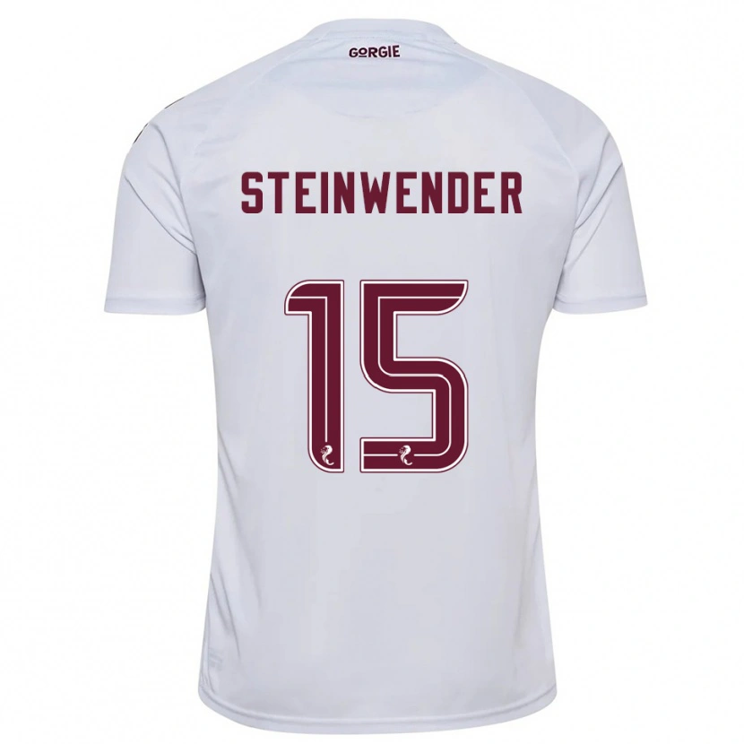 Danxen Homem Camisola Michael Steinwender #15 Branco Vinho Alternativa 2025/26 Camisa