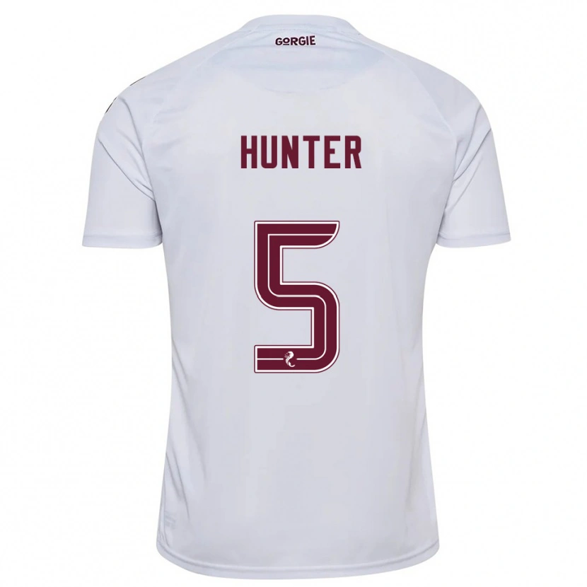 Danxen Homem Camisola Georgia Hunter #5 Branco Vinho Alternativa 2025/26 Camisa