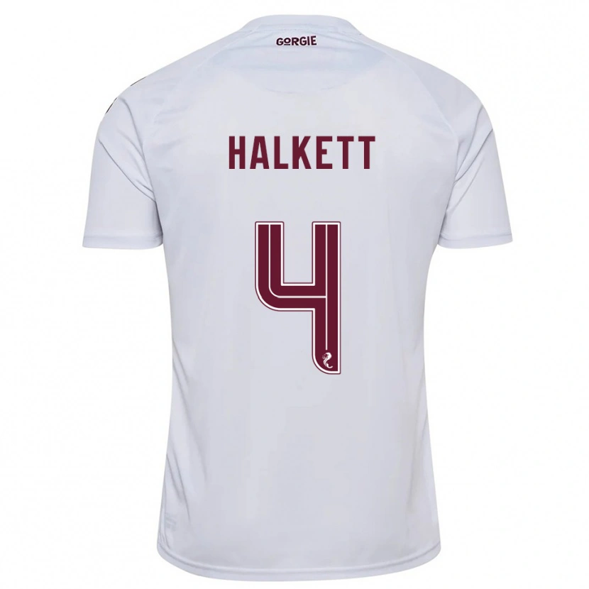 Danxen Homem Camisola Craig Halkett #4 Branco Vinho Alternativa 2025/26 Camisa