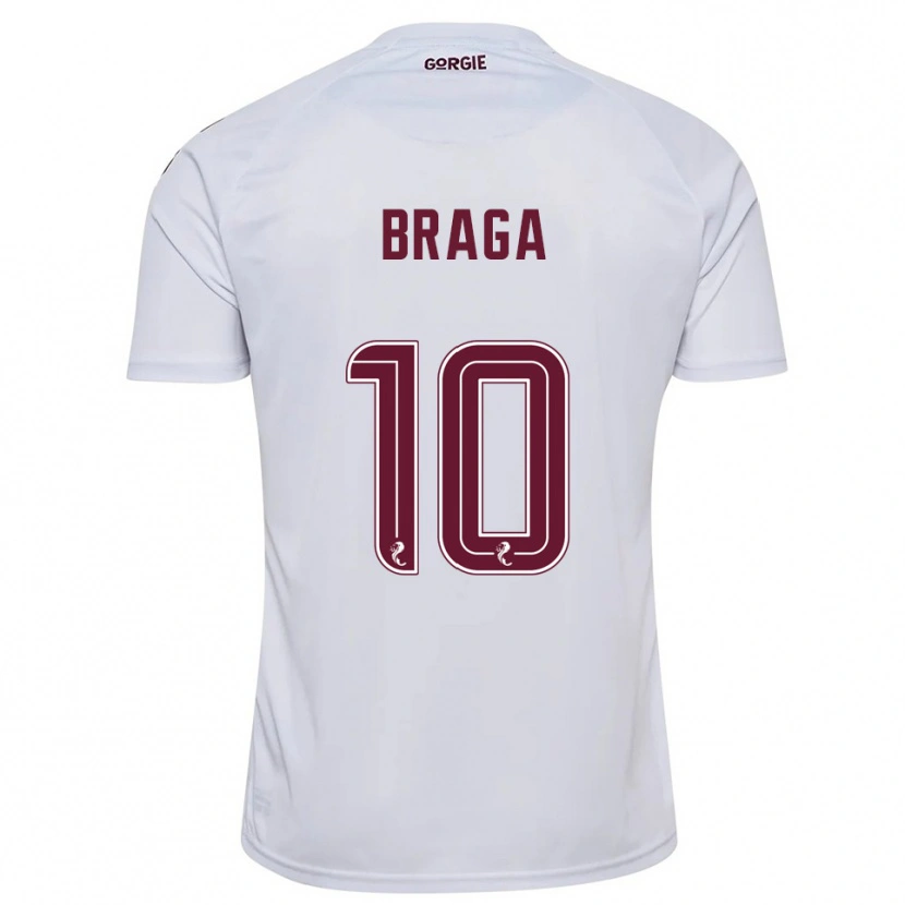 Danxen Homem Camisola Cláudio Braga #10 Branco Vinho Alternativa 2025/26 Camisa