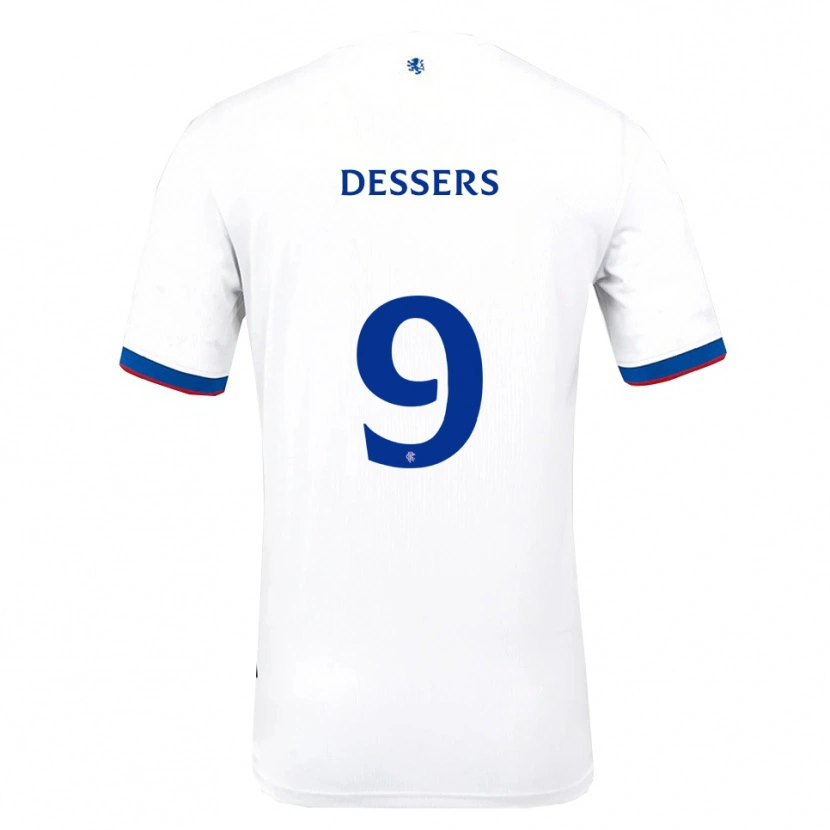 Danxen Homem Camisola Cyriel Dessers #9 Branco Vermelho Azul Alternativa 2025/26 Camisa