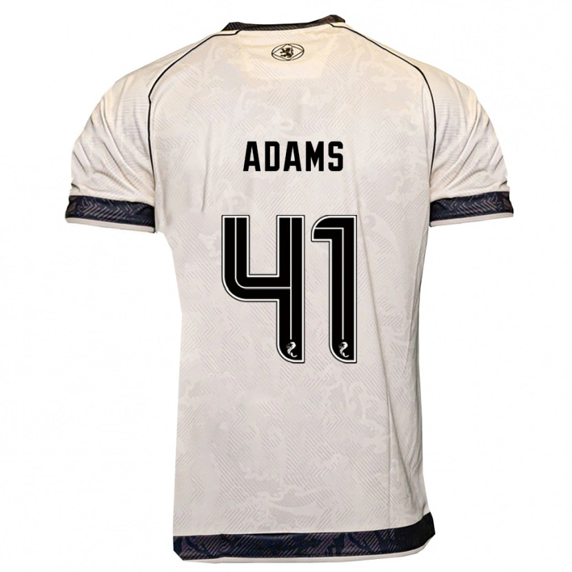 Danxen Homem Camisola Ruairidh Adams #41 Branco Preto Alternativa 2025/26 Camisa