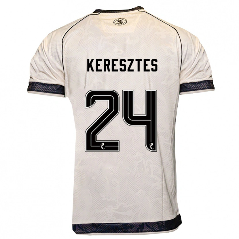 Danxen Homem Camisola Krisztián Keresztes #24 Branco Preto Alternativa 2025/26 Camisa