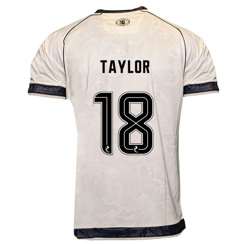 Danxen Homem Camisola Amy Taylor #18 Branco Preto Alternativa 2025/26 Camisa