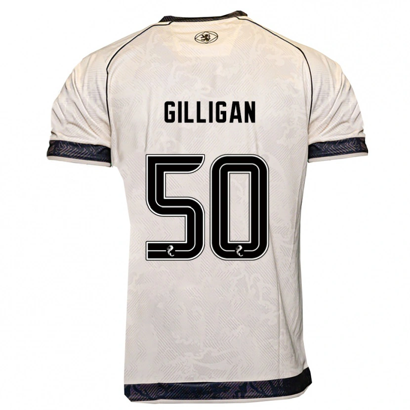 Danxen Homem Camisola Keir Gilligan #50 Branco Preto Alternativa 2025/26 Camisa