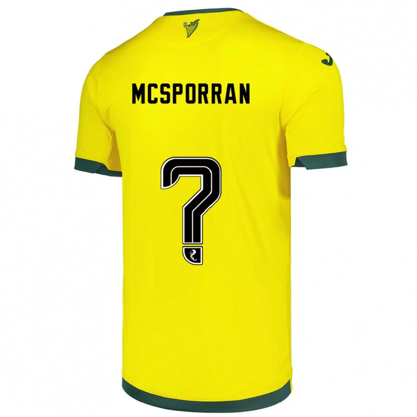 Danxen Homem Camisola Arran Mcsporran #0 Amarelo Verde Alternativa 2025/26 Camisa