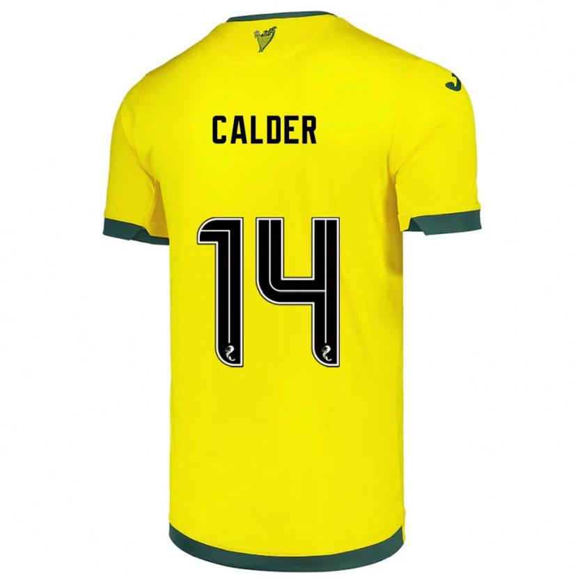 Danxen Homem Camisola Owen Calder #14 Amarelo Verde Alternativa 2025/26 Camisa
