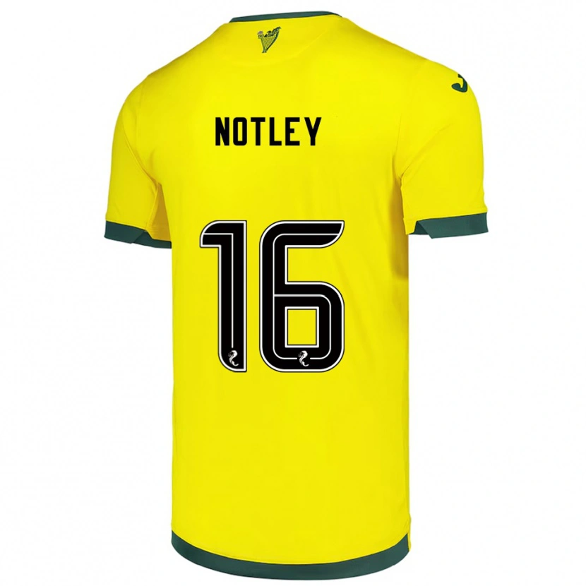 Danxen Homem Camisola Ellis Notley #16 Amarelo Verde Alternativa 2025/26 Camisa