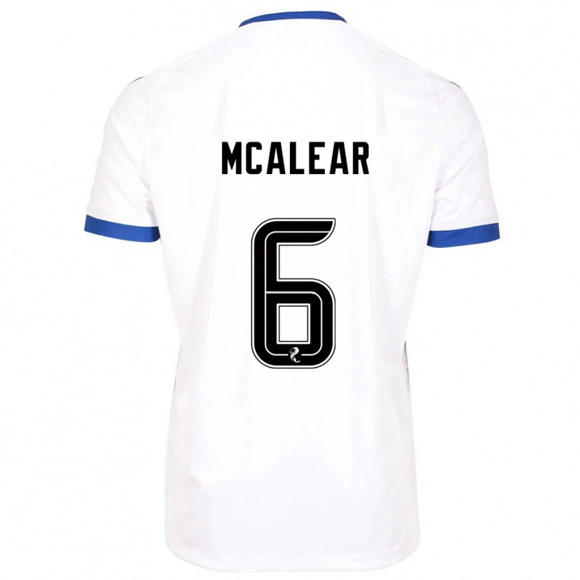 Danxen Homem Camisola Reece Mcalear #6 Branco Azul Alternativa 2025/26 Camisa