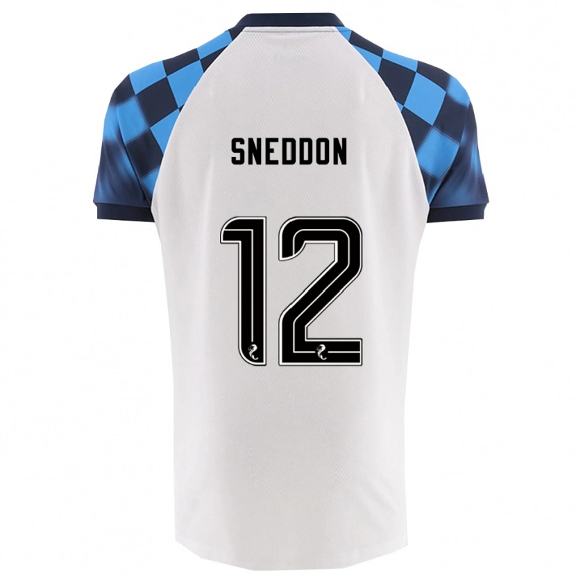 Danxen Homem Camisola Jamie Sneddon #12 Branco Azul Celeste Alternativa 2025/26 Camisa