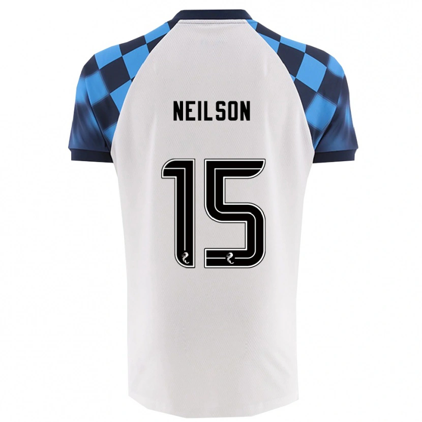 Danxen Homem Camisola Lewis Neilson #15 Branco Azul Celeste Alternativa 2025/26 Camisa