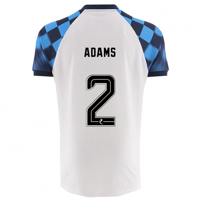 Danxen Homem Camisola Keelan Adams #2 Branco Azul Celeste Alternativa 2025/26 Camisa