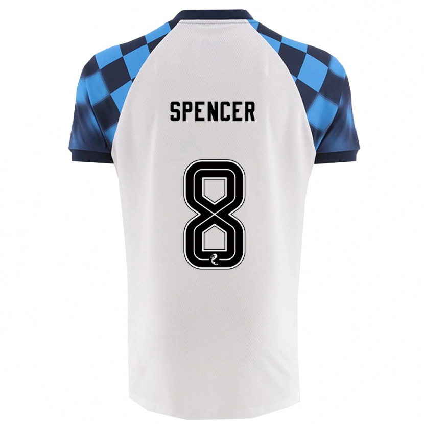 Danxen Homem Camisola Brad Spencer #8 Branco Azul Celeste Alternativa 2025/26 Camisa
