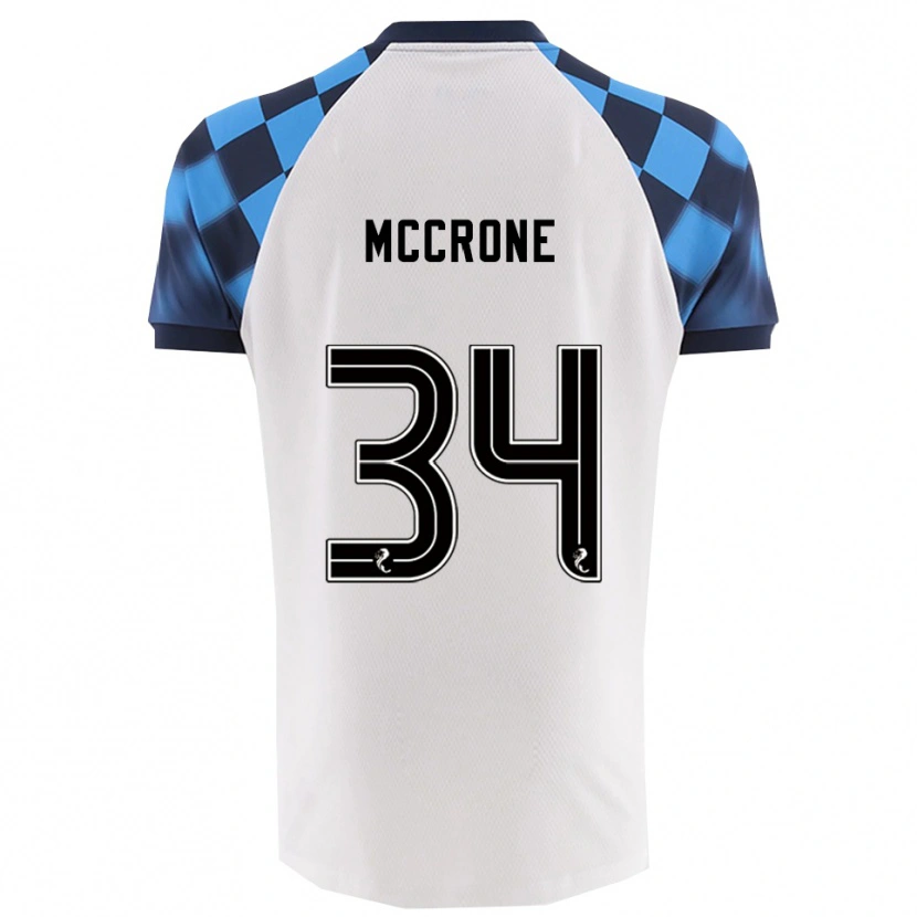 Danxen Homem Camisola Caelan Mccrone #34 Branco Azul Celeste Alternativa 2025/26 Camisa