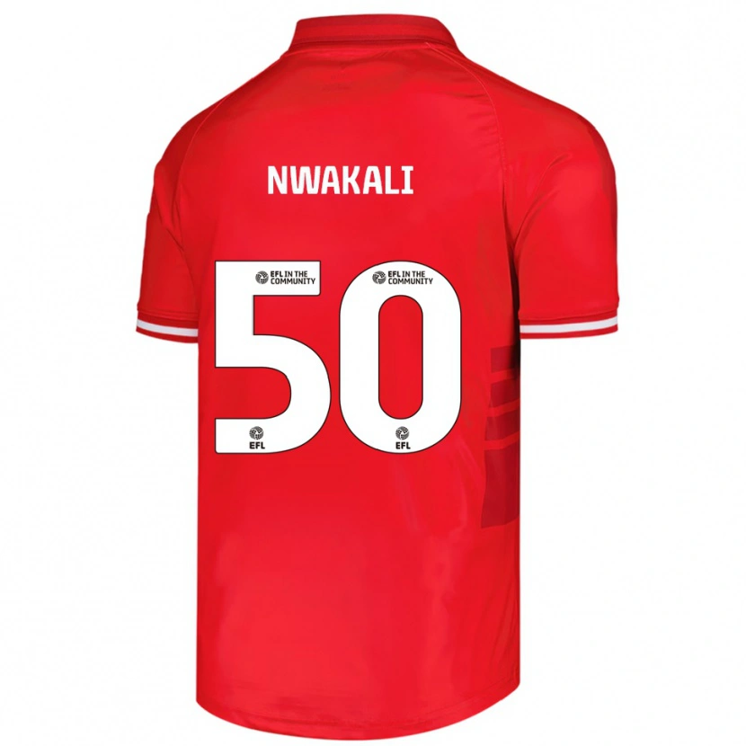Danxen Mulher Camisola Kelechi Nwakali #50 Vermelho Branco Principal 2025/26 Camisa