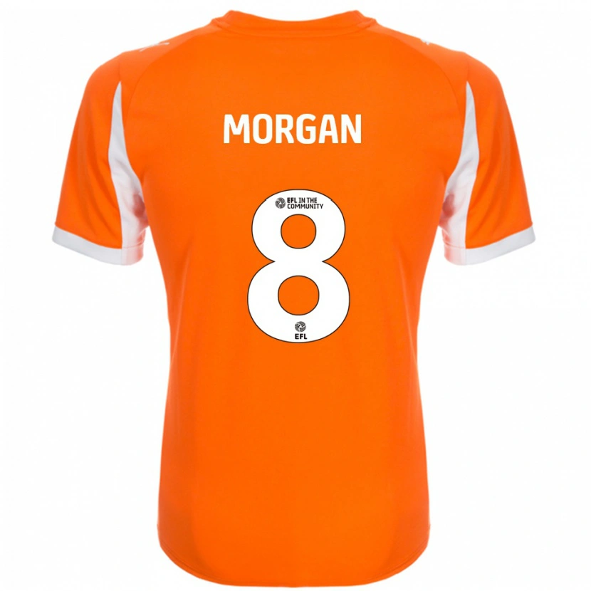 Danxen Mulher Camisola Albie Morgan #8 Laranja Branco Principal 2025/26 Camisa