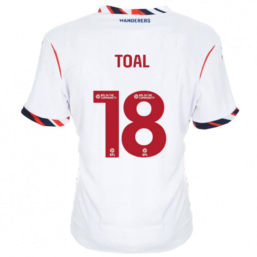 Danxen Mulher Camisola Eoin Toal #18 Branco Vermelho Principal 2025/26 Camisa
